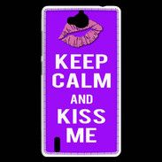 Coque Huawei Ascend G740 Keep Calm Kiss me Violet