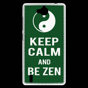 Coque Huawei Ascend G740 Keep Calm Be Zen Vert