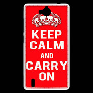Coque Huawei Ascend G740 Keep Calm Carry on Rouge