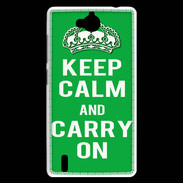 Coque Huawei Ascend G740 Keep Calm Carry on Vert