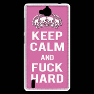 Coque Huawei Ascend G740 Keep Calm Fuck hard Rose