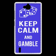 Coque Huawei Ascend G740 Keep Calm Gamble Bleu