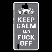 Coque Huawei Ascend G740 Keep Calm Fuck Off Gris