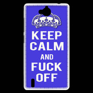 Coque Huawei Ascend G740 Keep Calm Fuck off bleu