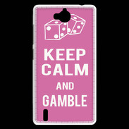 Coque Huawei Ascend G740 Keep Calm Gamble Rose