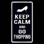 Coque Huawei Ascend G740 Keep Calm Go Shopping Noir