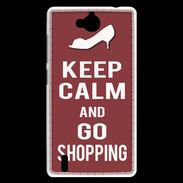 Coque Huawei Ascend G740 Keep Calm Go Shopping Brique