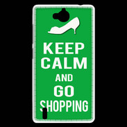 Coque Huawei Ascend G740 Keep Calm Go Shopping Vert