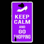 Coque Huawei Ascend G740 Keep Calm Go Shopping Violet