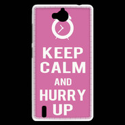 Coque Huawei Ascend G740 Keep Calm Hurry up Rose