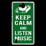 Coque Huawei Ascend G740 Keep Calm Listen music Vert