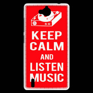 Coque Huawei Ascend G740 Keep Calm Listen music Rouge