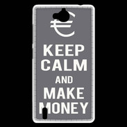 Coque Huawei Ascend G740 Keep Calm Make money Gris