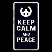 Coque Huawei Ascend G740 Keep Calm Peace Noir