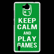 Coque Huawei Ascend G740 Keep Calm Play games Vert