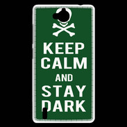 Coque Huawei Ascend G740 Keep Calm Stay dark Vert