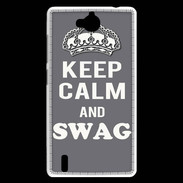 Coque Huawei Ascend G740 Keep Calm Swag Gris