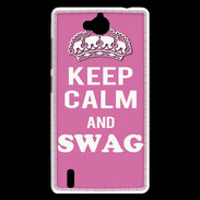 Coque Huawei Ascend G740 Keep Calm Swag Rose