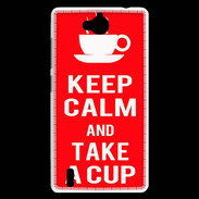 Coque Huawei Ascend G740 Keep Calm Take a cup Rouge