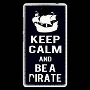 Coque Huawei Ascend G740 Keep Calm Be a Pirate Noir