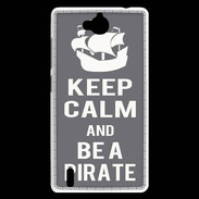 Coque Huawei Ascend G740 Keep Calm Be a Pirate Gris
