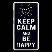 Coque Huawei Ascend G740 Keep Calm Be Happy Noir