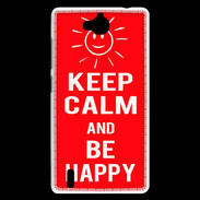 Coque Huawei Ascend G740 Keep Calm Be Happy Rouge