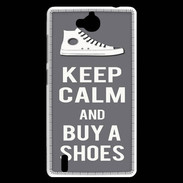 Coque Huawei Ascend G740 Keep Calm Buy Shoes Gris