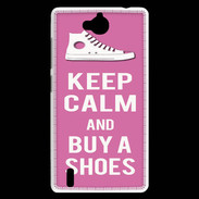 Coque Huawei Ascend G740 Keep Calm Buy Shoes Rose
