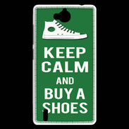Coque Huawei Ascend G740 Keep Calm Buy Shoes Vert
