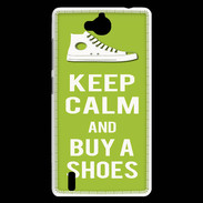 Coque Huawei Ascend G740 Keep Calm Buy Shoes Vert Pomme