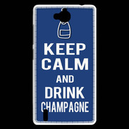 Coque Huawei Ascend G740 Keep Calm Drink Champagne Bleu