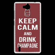 Coque Huawei Ascend G740 Keep Calm Drink Champagne Brique