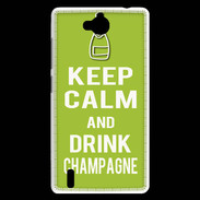 Coque Huawei Ascend G740 Keep Calm Drink champagne Vert pomme