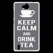 Coque Huawei Ascend G740 Keep Calm Drink Tea Gris