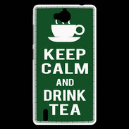 Coque Huawei Ascend G740 Keep Calm Drink Tea Vert