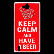 Coque Huawei Ascend G740 Keep Calm Have a beer Rouge