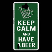 Coque Huawei Ascend G740 Keep Calm Have a beer Vert