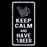 Coque Huawei Ascend G740 Keep Calm Have a beer Noir