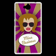 Coque Huawei Ascend G740 Miss business Rousse