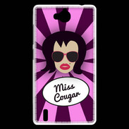 Coque Huawei Ascend G740 Miss Cougar Brune