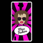 Coque Huawei Ascend G740 Miss Fashion Chatain