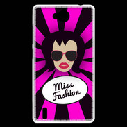 Coque Huawei Ascend G740 Miss Fashion Brune