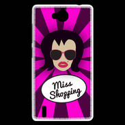 Coque Huawei Ascend G740 Miss Shopping Brune