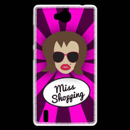 Coque Huawei Ascend G740 Miss Shopping Chatain