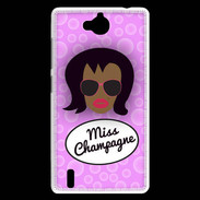 Coque Huawei Ascend G740 Miss Champagne Black