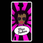 Coque Huawei Ascend G740 Miss Fashion Black