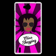 Coque Huawei Ascend G740 Miss Shopping Black