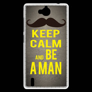 Coque Huawei Ascend G740 Keep Calm Be a Man Gris