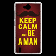 Coque Huawei Ascend G740 Keep Calm Be a Man Rouge
